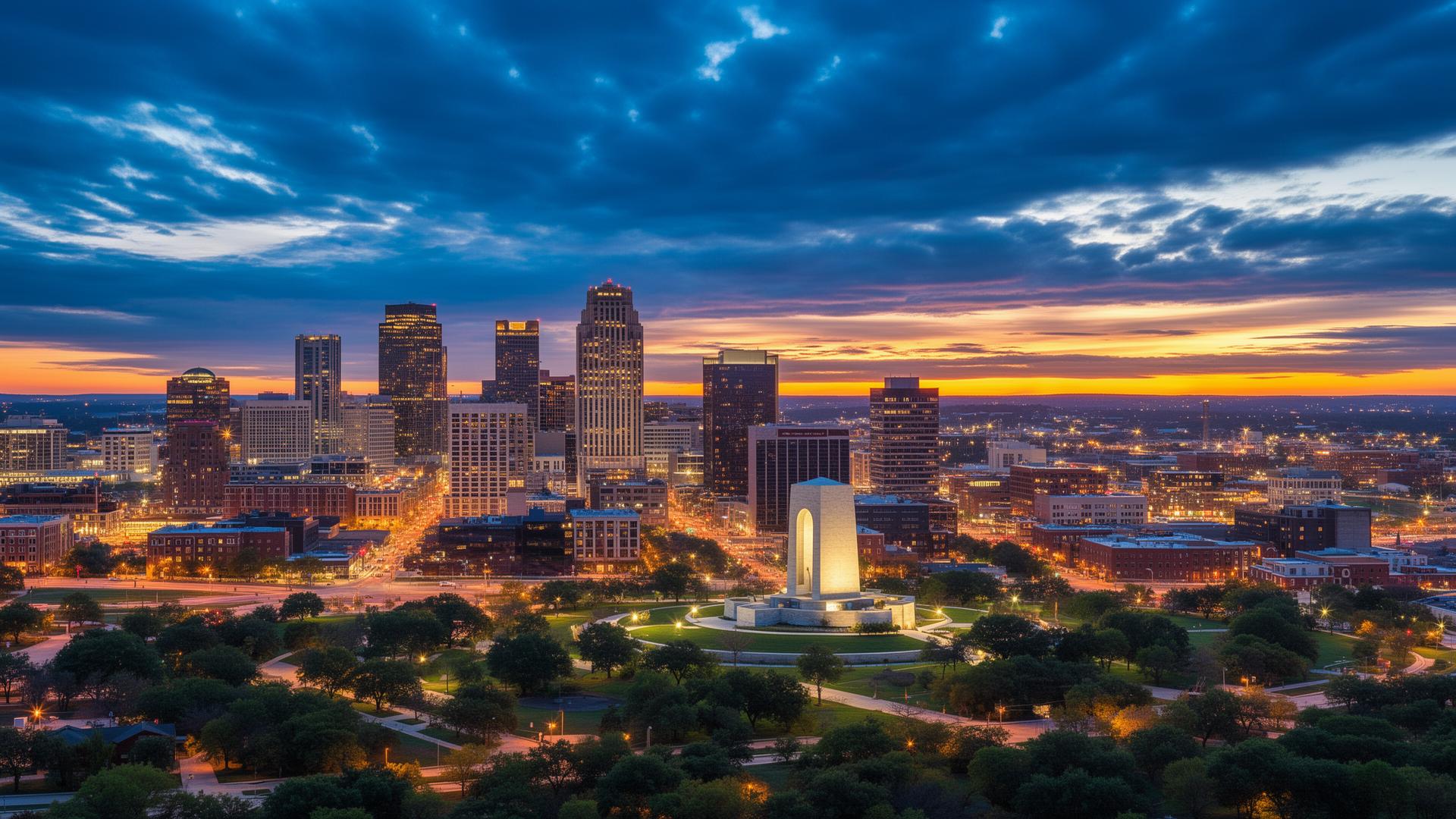 Kansas City skyline at dusk